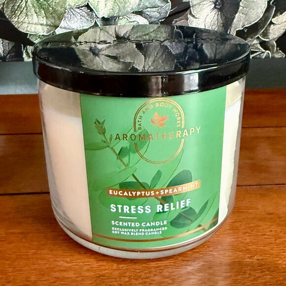 NEW Bath & Body Works EUCALYPTUS SPEARMINT 3-Wick 14.5 oz Candle - Picture 1 of 3